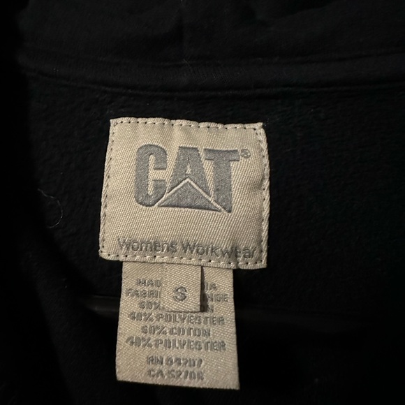 Caterpillar Black & Yellow Work Wear Hoodie Sweater Fitted Women’s CAT - Picture 5 of 6